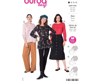 Burda Style Patroon No. 5977 - Shirt Blouse - Rimpels - Platte Halslijn