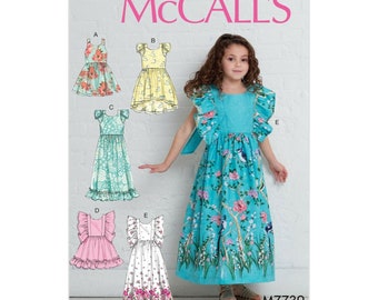 McCalls Sewing Pattern M7739 - Dress with Ruffles - Strap Dress - Girls