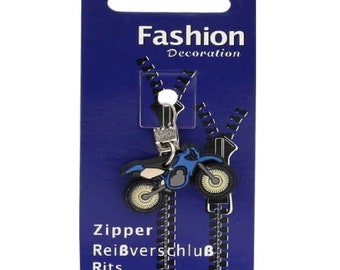 Zipper trailer - children's motif - motorcycle - various Colours