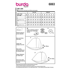 Burda Style Schnittmuster Nr. 6063 Cape Poncho Umhang Bild 8