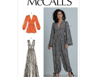 McCalls sewing pattern M8009 - overall - casual wide - wide leg