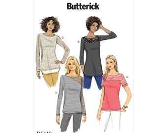 Butterick Schnittmuster - B6418 -  Shirt mit Spitze oder Lagenlook