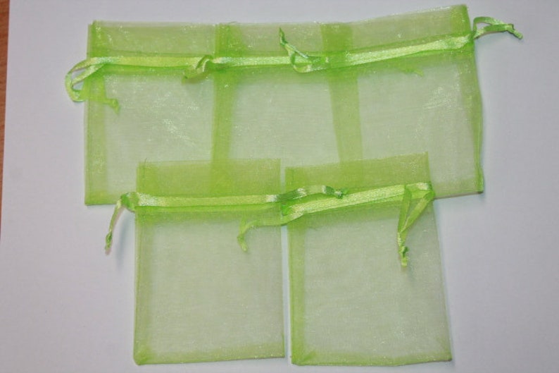 5x organza bags, tulle bags, various Colours image 3