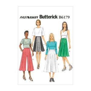 Butterick Sewing Pattern - easy - B6179 - panel skirt or culottes