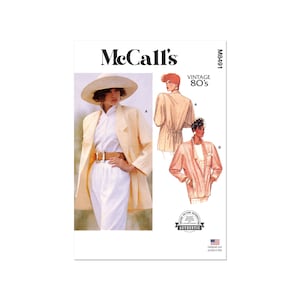 McCalls Sewing Pattern M8491 - Vintage - Women's Jacket, Women's Blazer - 80s