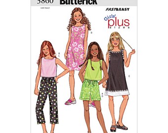 Butterick Schnittmuster - Girls Plus - B3860 - schlichte Sommerkombination