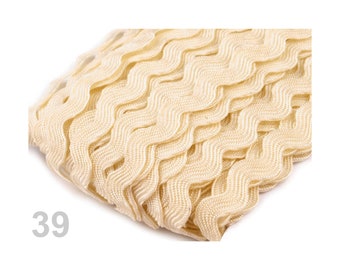 0.48EUR/meter - 5 m rickrack braid - yellow beige - 5 mm