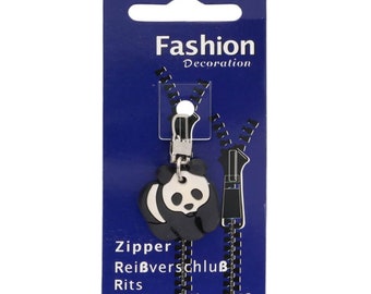 Zipper pendant - Children's motif - Panda - Bear