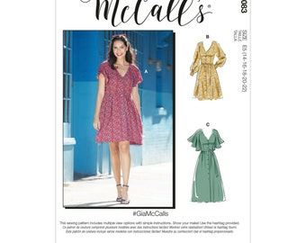 McCalls Sewing Pattern M8083 - Casual Dress - Dresses & Belts - 3 Variants