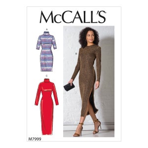 McCalls sewing pattern M7999 - dress - simple and elegant - knitted dress