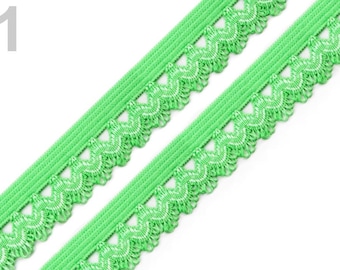 0.94 EUR/ meter, 3 m frill elastic, 15 mm, light green