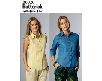 Butterick pattern - B6026 - slightly waisted blouse with side stitches