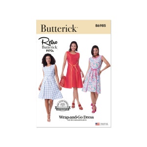 Butterick Symönster - B6985 - Omlottklänning, Sommarklänning