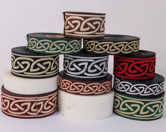 Bordure médiévale, 1 m, celtique, nouée, couleurs variées