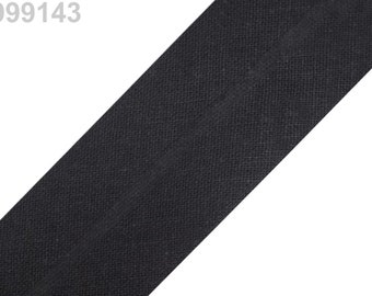1.20EUR/meter, 3 m bias binding, cotton, 30 mm, black