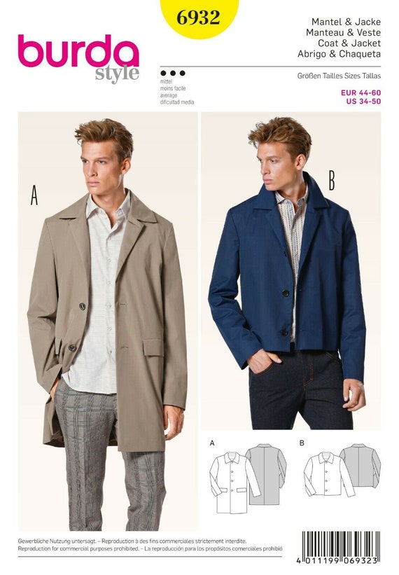 Burda Style Cut Pattern-coat & Jacket 6932 - Etsy Denmark