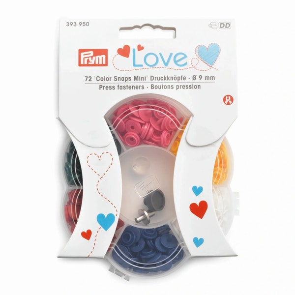 Prym Love, Druckknöpfe 'Color Snaps Mini' - inkl. Werkzeug , 9mm, 6 Farben
