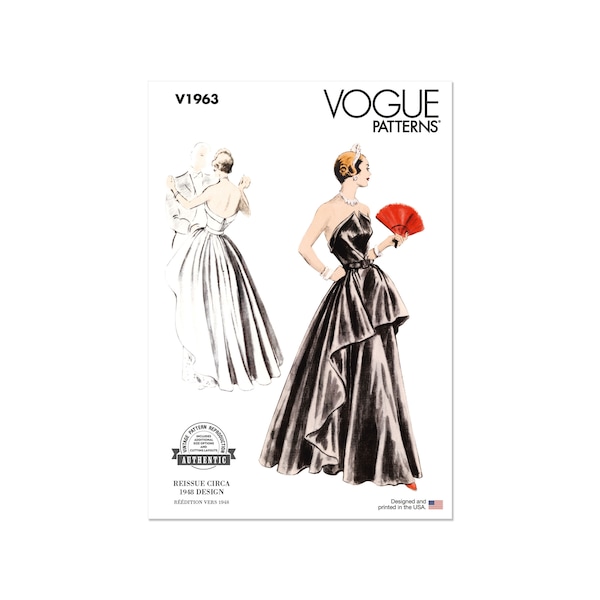 Vogue Schnittmuster V1963 - Vintage - Abendkleid der 40er Jahre