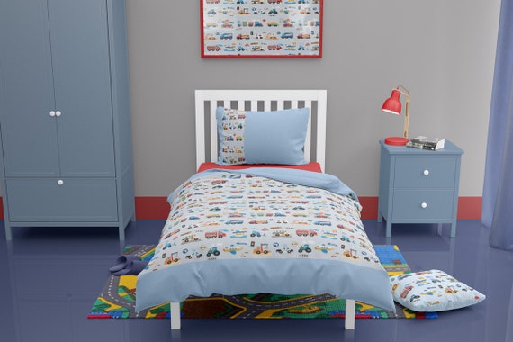 Traffic Themed Boys Toddler Duvet Set Etsy