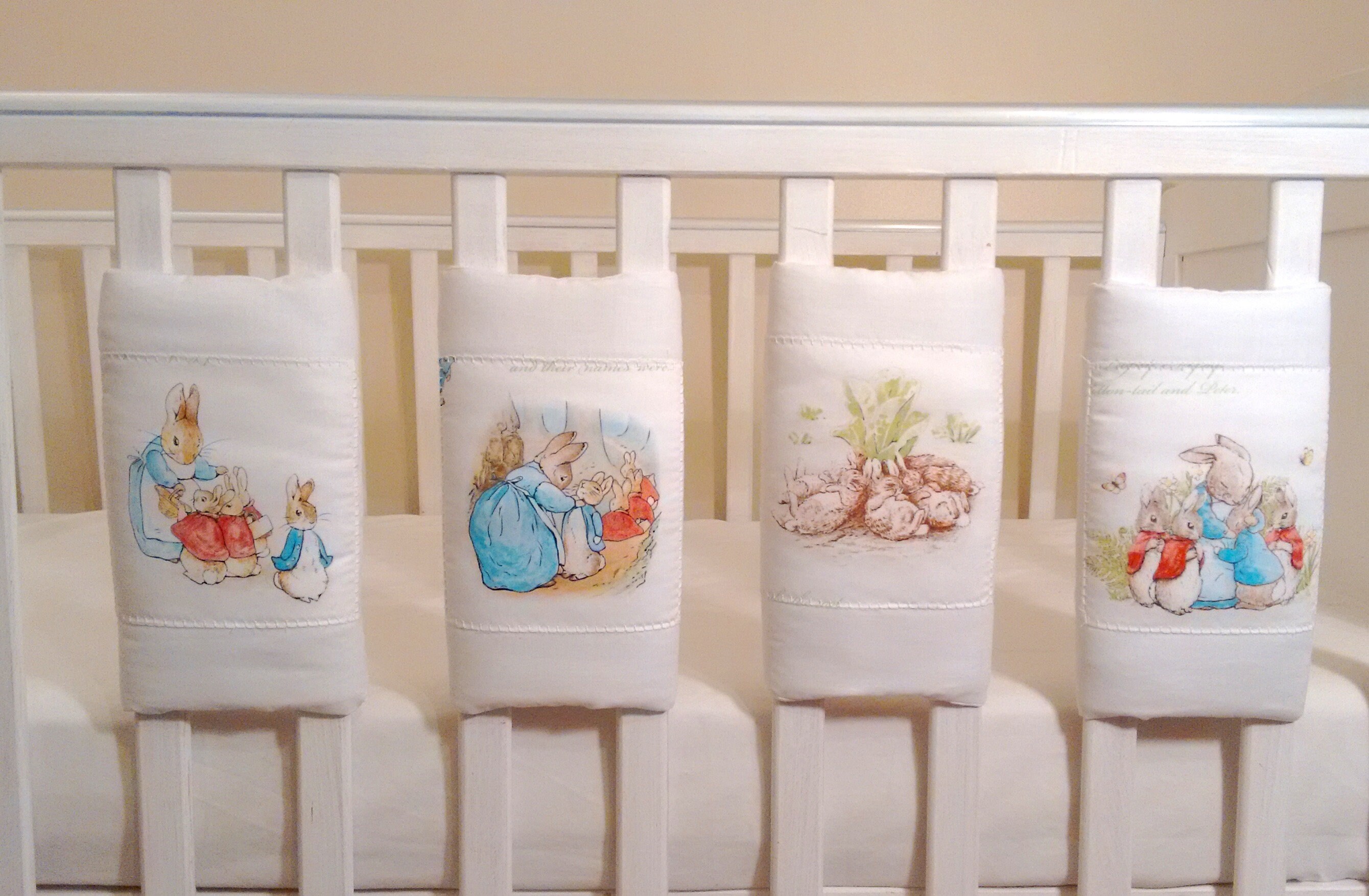 Beatrix Potter Cot Bar Bumpers. Babies Cot Bar Bumpers in Blue Etsy UK