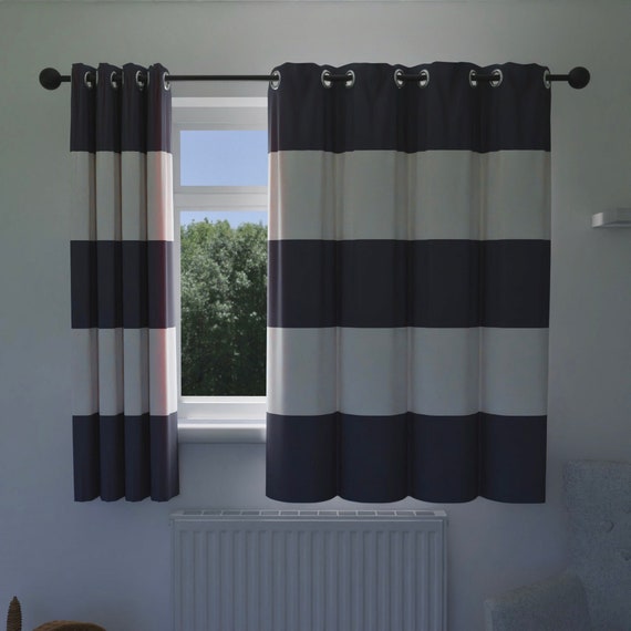 Navy And White Wide Striped Curtains Navy And White Wide Striped Curtains, Navy Striped Curtains