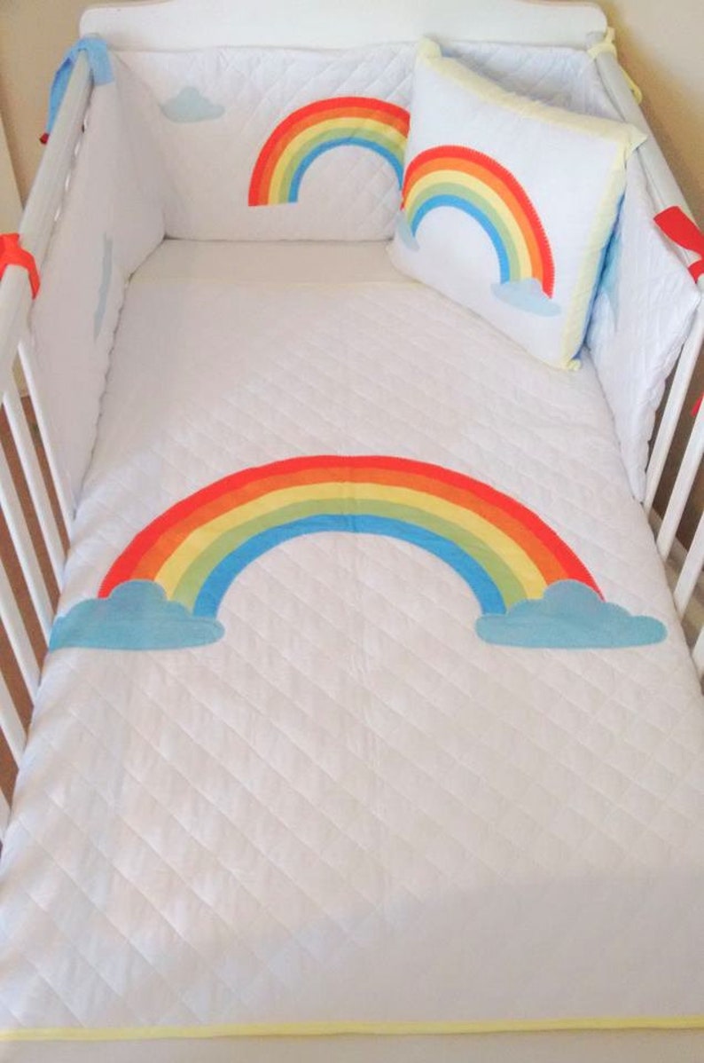rainbow cot bumper