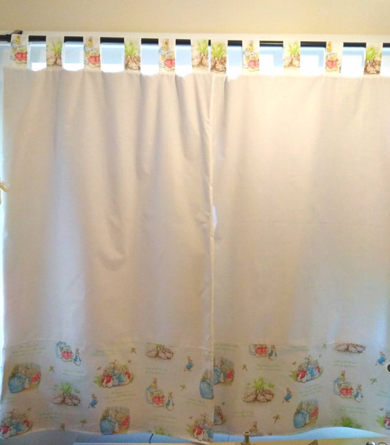 Beatrix Potter White Curtains Peter Rabbit Nursery Curtains Etsy