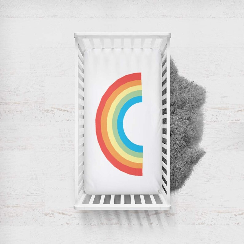 rainbow fitted crib sheet