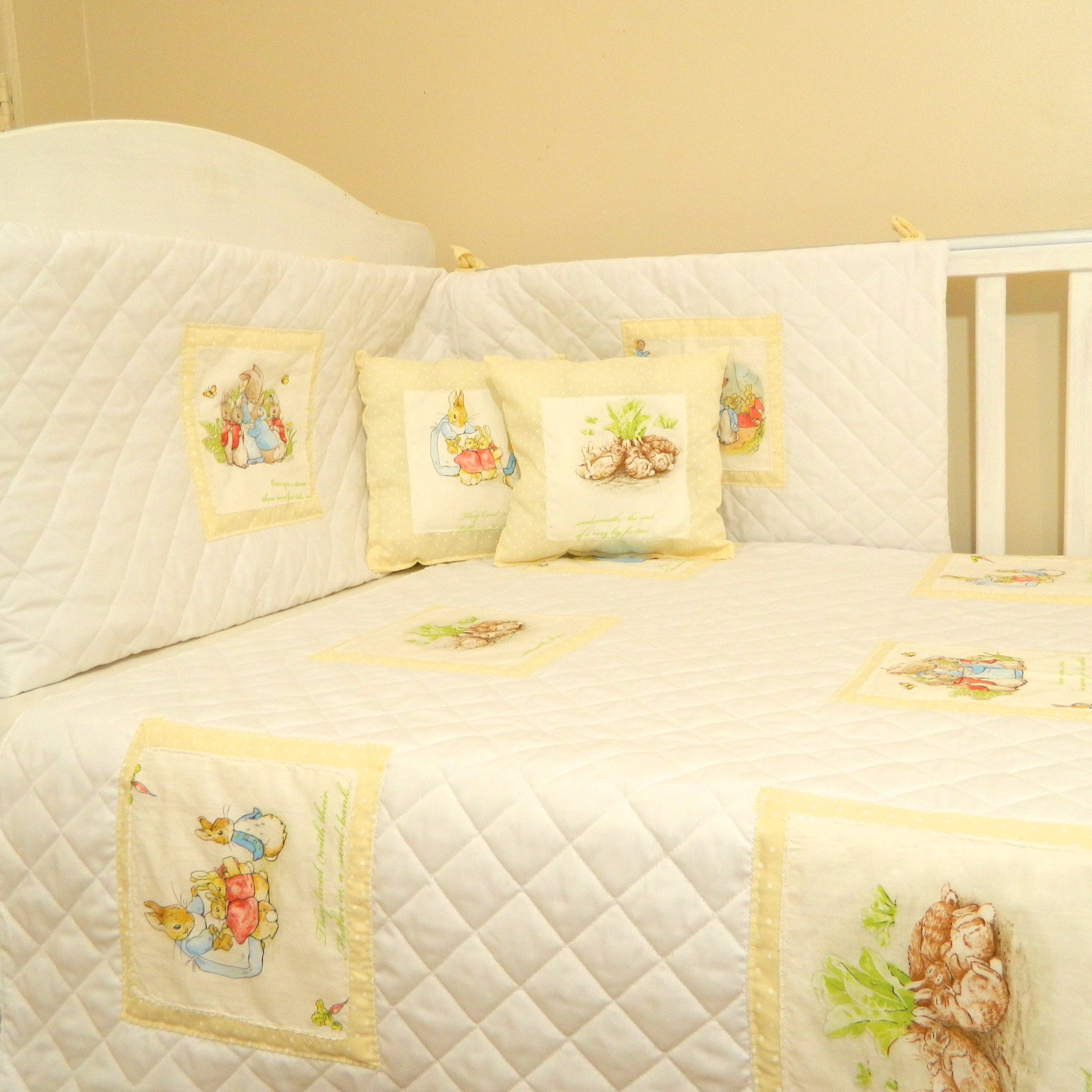 Cream White Dotty Beatrix Potter Baby Bedding Neutral Peter Etsy