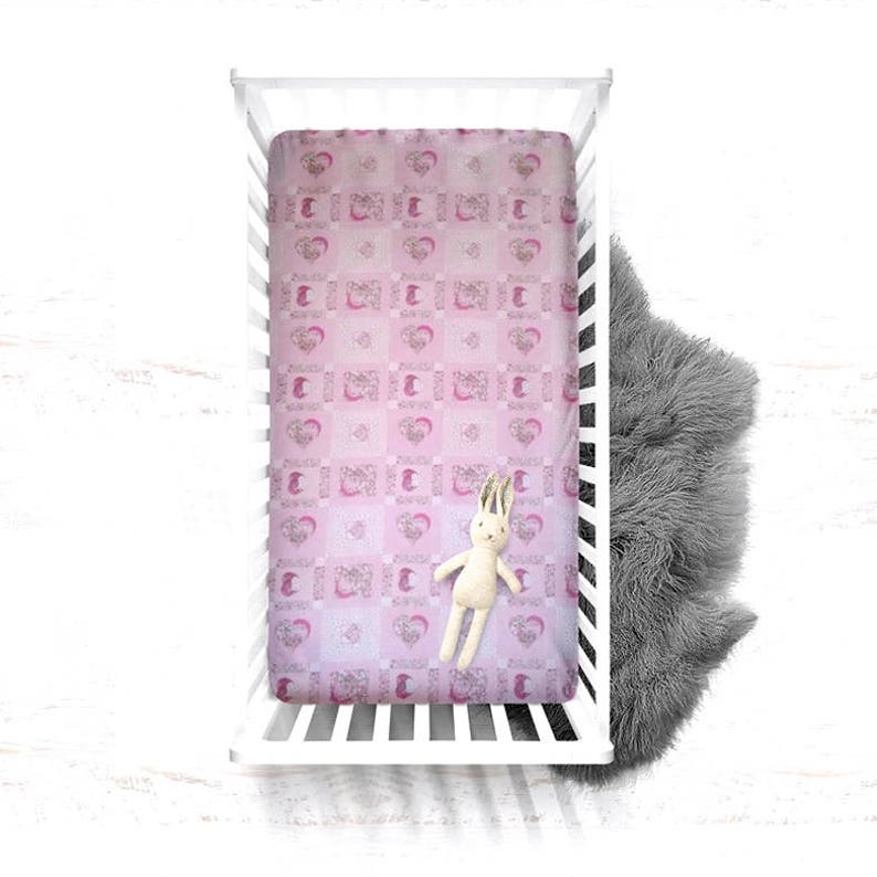 pink fitted cot sheet