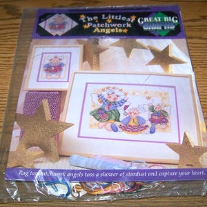 SEALED True Colors International, Great Big Graphs, The Littlest PATCHWORK ANGELS Cross Stitch Kit BCL43 - Designs By Michele Johnson