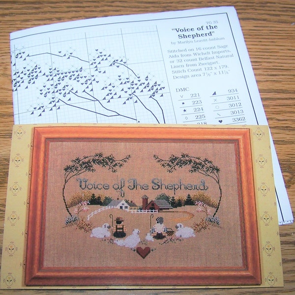 Opened 1989 Told In A Garden Cross Stitch Pattern VOICE of the SHEPHERD - Design Area 7-1/2"x 11-1/4"