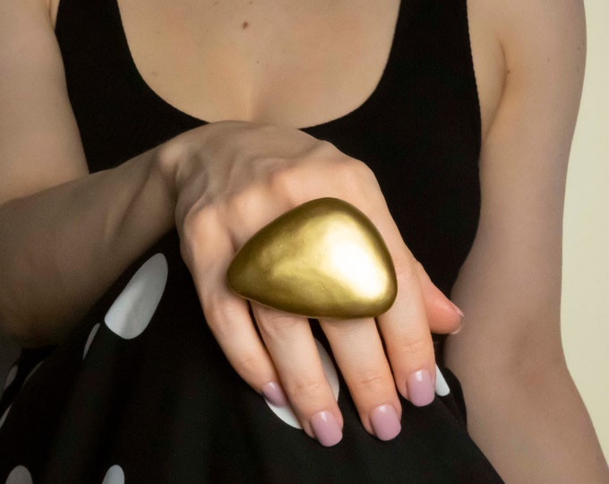 Bold Huge Statement Ring, Gold Big Rings for Women, Oversized