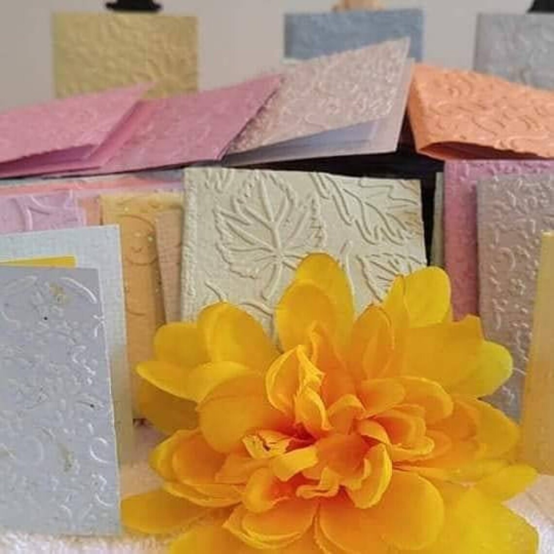 Mini Handmade Paper Note Card Set of 50 Handmade Paper Etsy