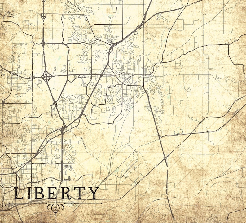 LIBERTY MO Canvas Print Missouri MO Liberty City Vintage map  Etsy