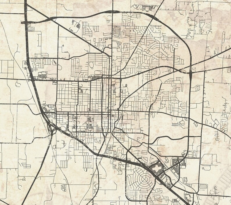 DENTON TX Canvas Print Texas Vintage map City Map Plan Etsy