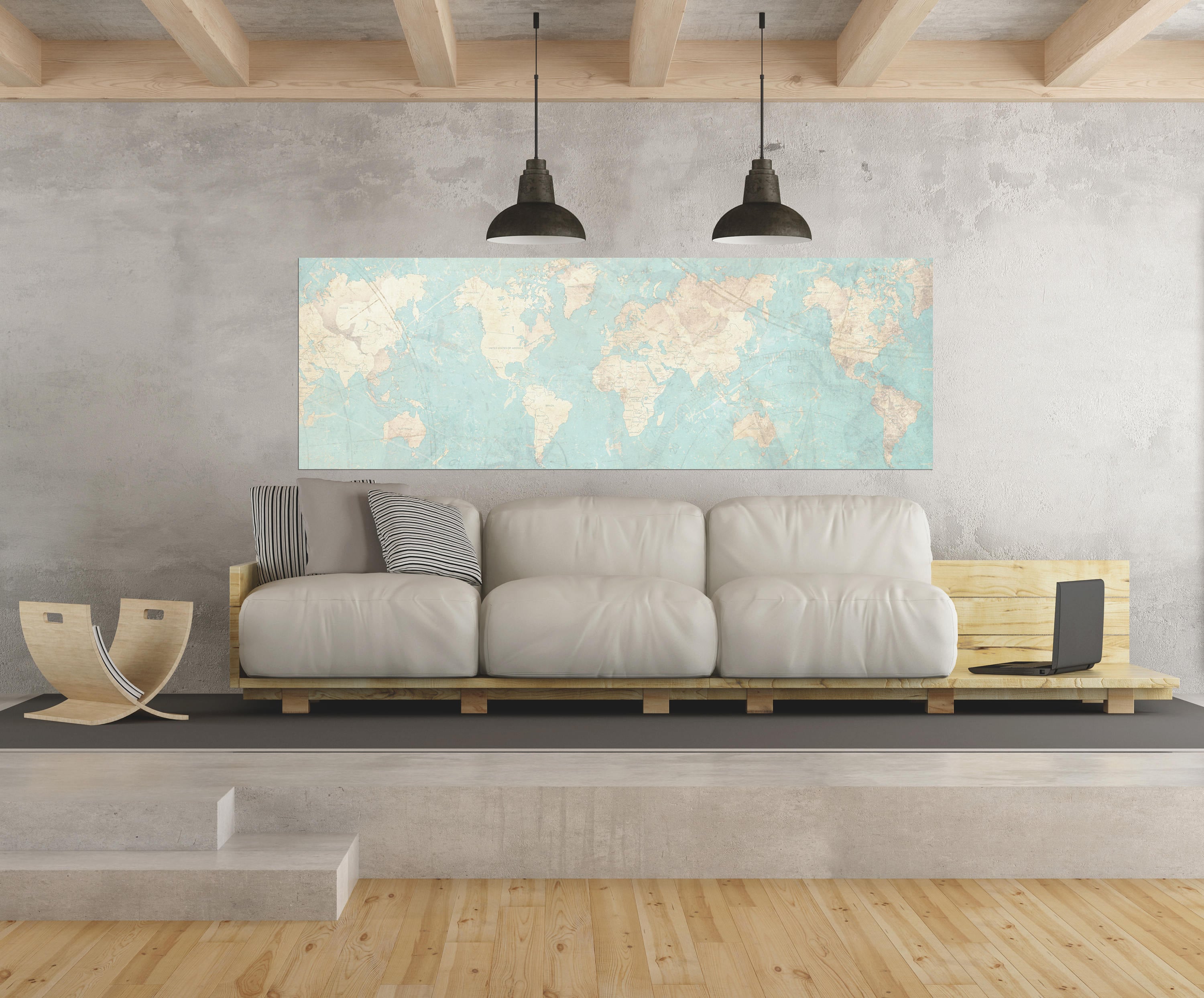 world map canvas print