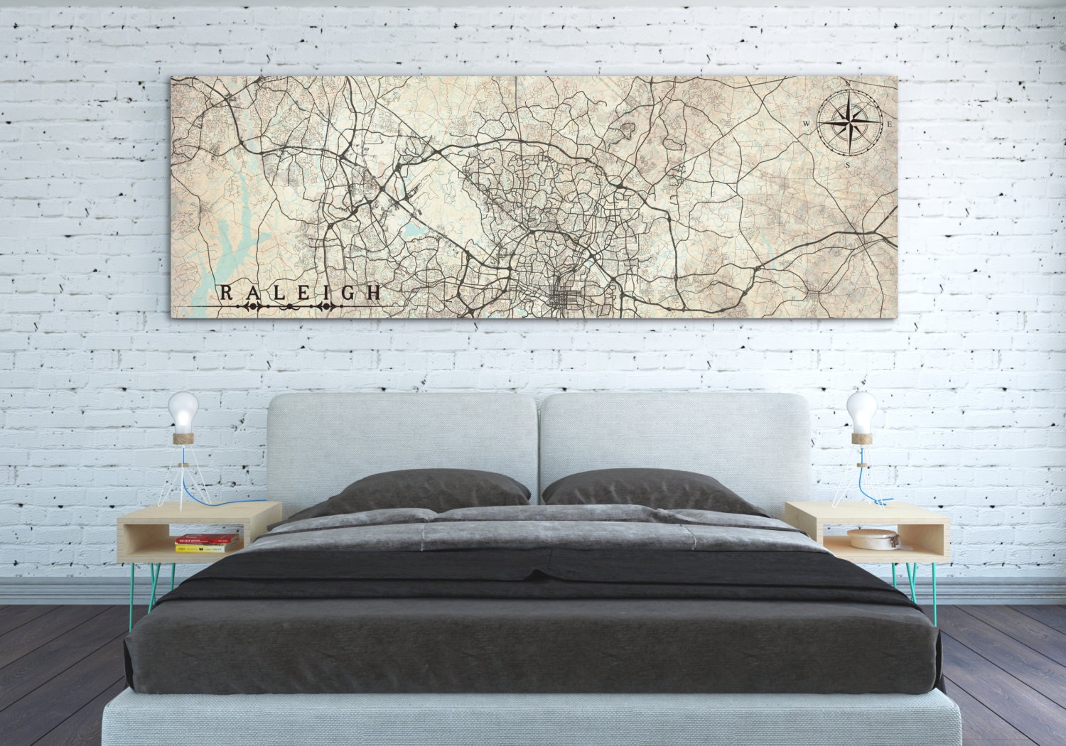 Raleigh Nc Canvas Print North Carolina Vintage Map Raleigh Nc City