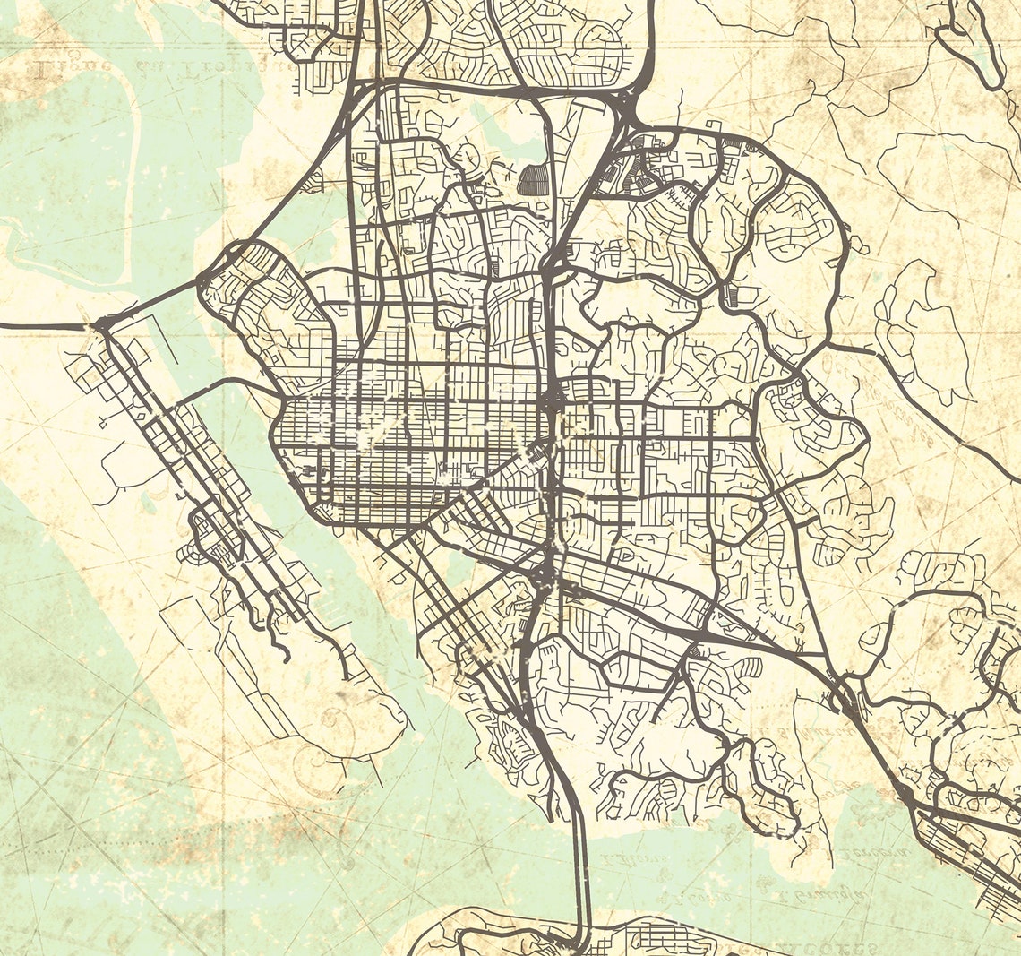 VALLEJO CA Canvas Print CA California Vintage map Vallejo Ca  Etsy