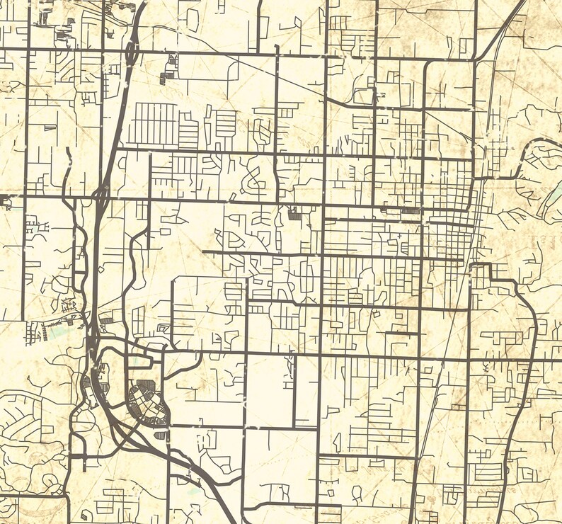 ROGERS AR Canvas Print Arkansas Ar Vintage map Town City Plan Etsy