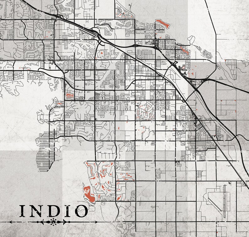 INDIO CA Canvas Print California ca Vintage map Town City Plan | Etsy