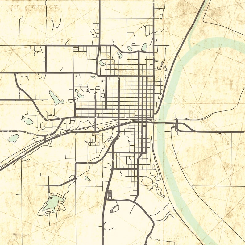 ATCHISON KS Canvas Print Kansas Vintage map Town Plan City Etsy