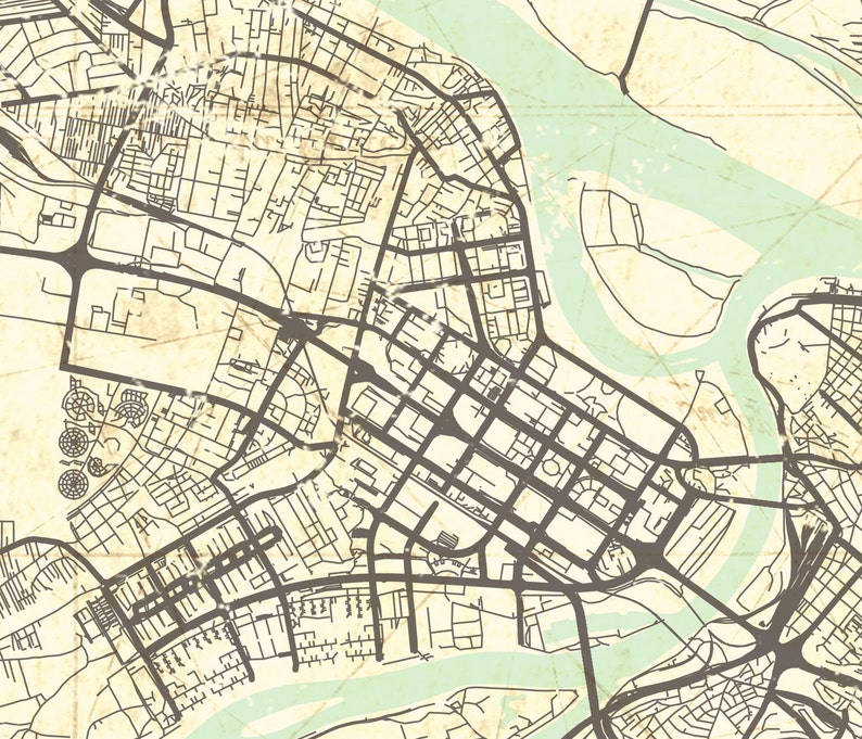 BELGRADE Canvas Print Serbia Vintage map Belgrade Serbia 