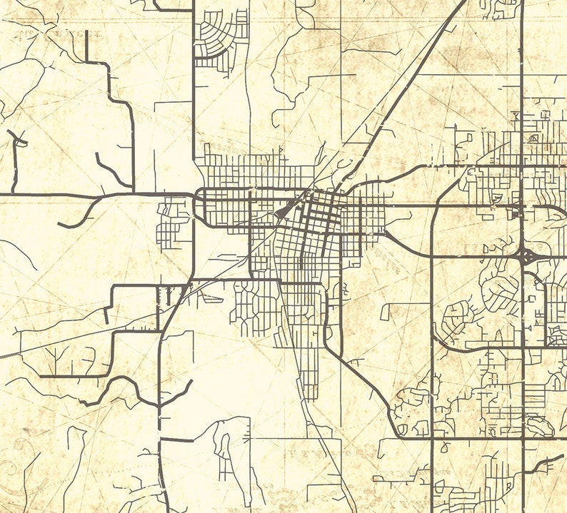 BARTLESVILLE OK Canvas print Oklahoma ok Vintage map Town Plan | Etsy