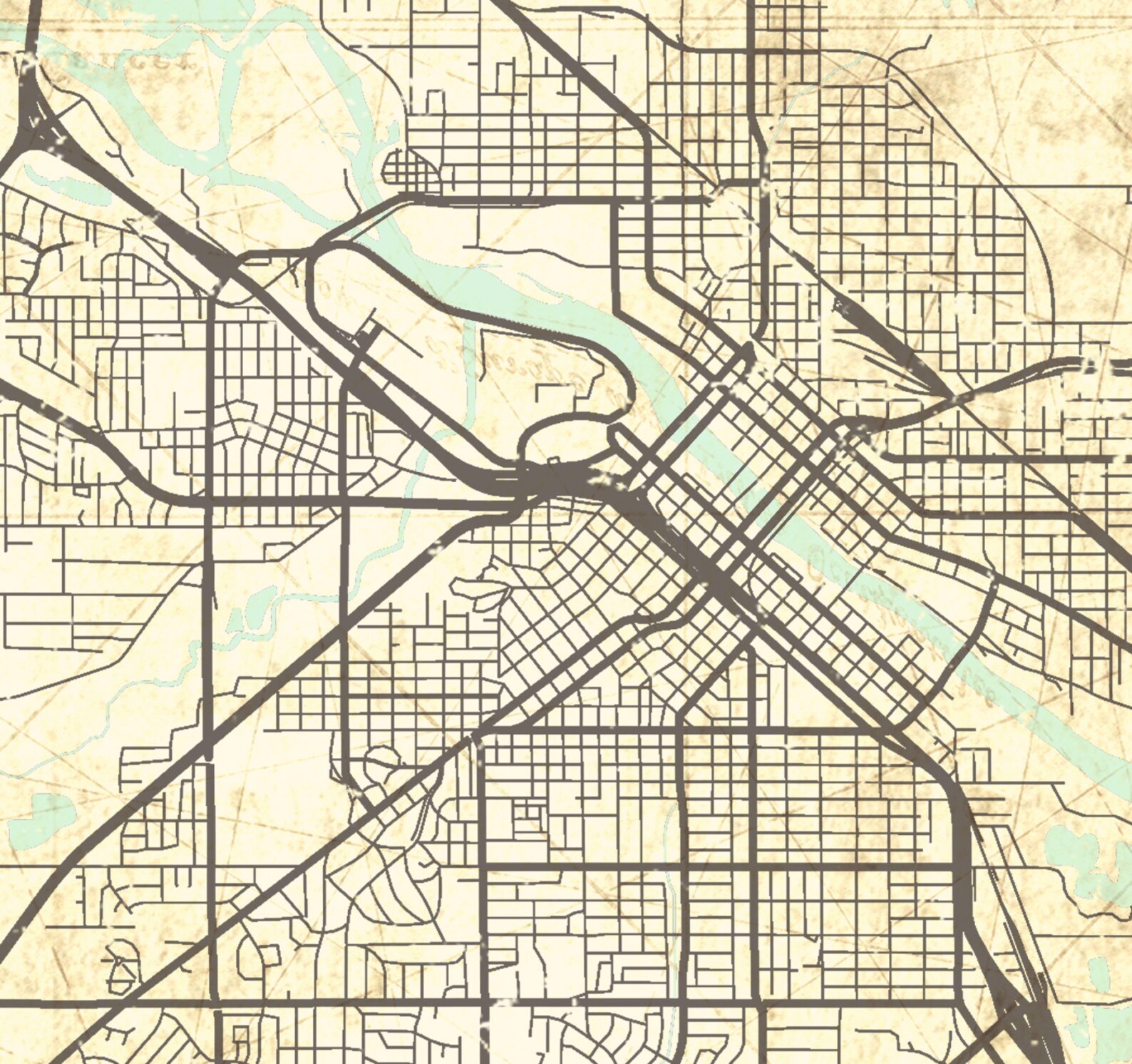 WATERLOO IA Canvas Print Iowa Ia Vintage map Waterloo Ia City Etsy
