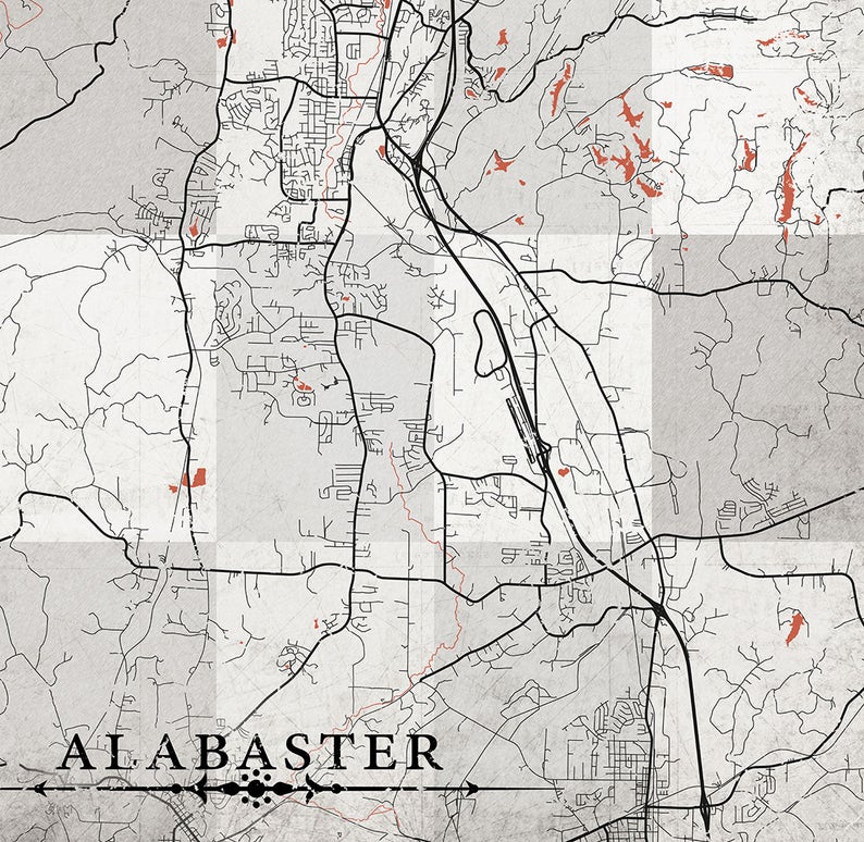 Vintage Alabaster Map Canvas Print