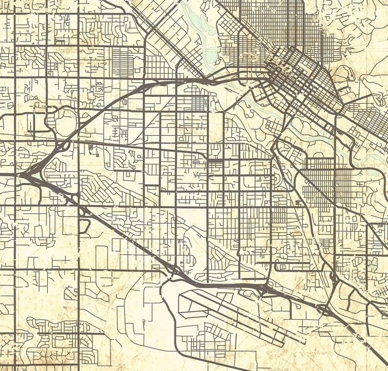 BOISE ID Toile Print Idaho carte vintage Boise Id City Map | Etsy