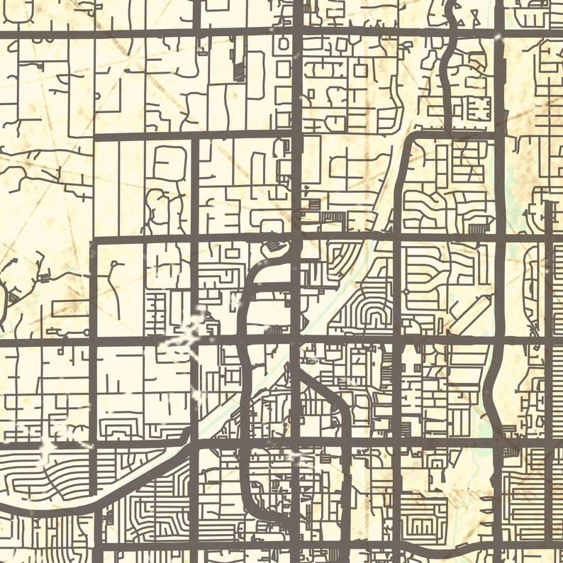 SCOTTSDALE AZ Canvas Print Arizona Vintage map Scottsdale City Etsy