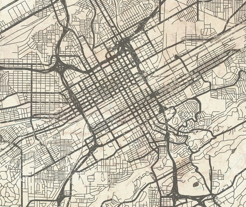 BIRMINGHAM AL Canvas Print Alabama Vintage map Birmingham Etsy