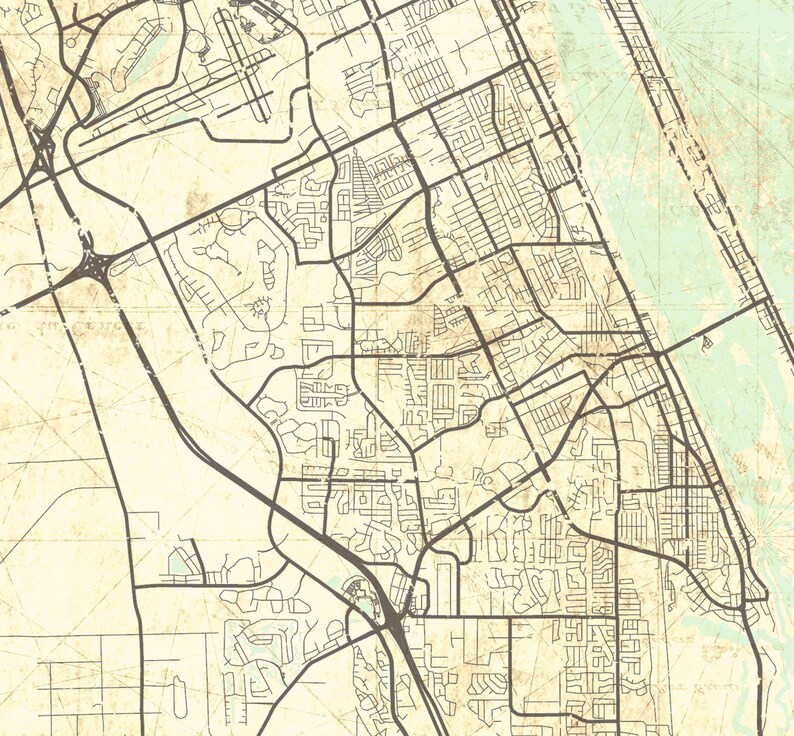 PORT ORANGE FL Canvas Print Florida Fl Vintage map City Map Etsy